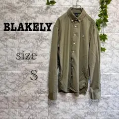 【h58】【BLAKELY】長袖シャツ オリーブグリーン　【S】 美品　ロング