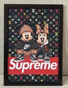 18 supreme アートポスター　アメリカンレトロ　額付き