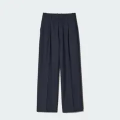 UNIQLO＊ワイドタックパンツ ネイビー S