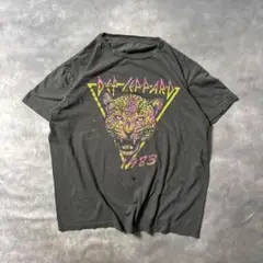 Q7 古着80s Def Leppard バンドTシャツ　黒フェード