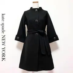 kate spade NEW YORK ベルト付 ハイネック ウールコート