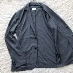 【近年 極美品 XL】シップス　テーラードジャケット　アンコン　グレー　伸縮性
