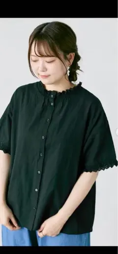 サマンサモスモス♡スカラップフリル前後2WAYブラウス♡ブラック♡フリーサイズ♡