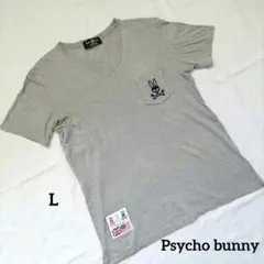 Psycho bunny L 日本製 Vネック 半袖 Tシャツ 刺繍