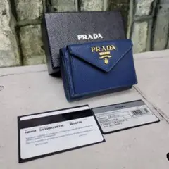 新品未使用 正規品 PRADA サフィアーノ 1MH021 ネイビー プラダ財布