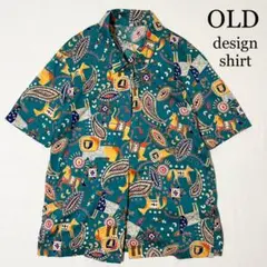 OLD ペイズリーシャツ デザインシャツ ワンボタン 古着 レディース