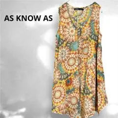AS KNOW AS 花柄ノースリーブチュニック