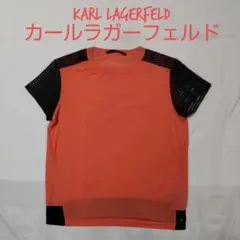 カールラガーフェルド メンズ 半袖 Tシャツ 袖メッシュ シルク混 トップス M