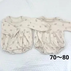 PYÖRITÄ くまさんロンパース 2着セット 70〜80