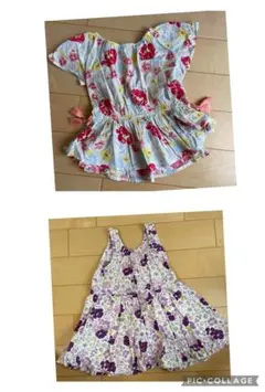 プティマイン　花柄　ワンピース
