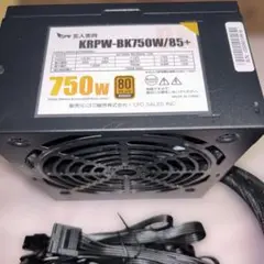 玄人志向　KRPW-BK750W/85+ SATAケーブル欠品