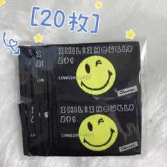 331￼￼ニコニコ顔　大きめ　黒地　刺繍タグ＊計15枚　ピスネーム　ハンドメイド