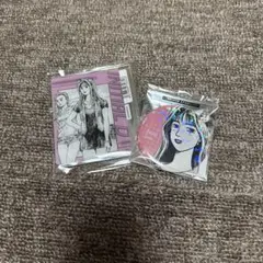 頭文字D アクリルカード　佐藤真子&紗雪 ホログラム缶バッジ　佐藤真子