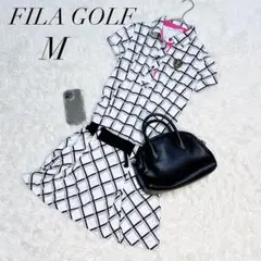 FILA GOLF/半袖チェックポロワンピース/ゴルフウェア/美品✨️