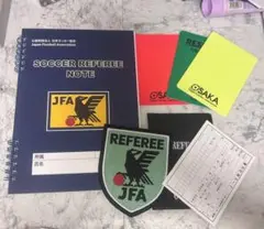 JFA サッカー 審判 イエローカード レッドカード、記録ノート証明ワッペン