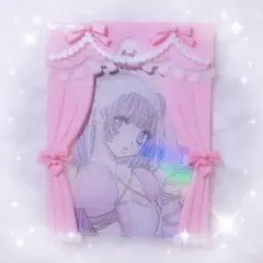 レジンデコ トレカケース ピンクカーテン