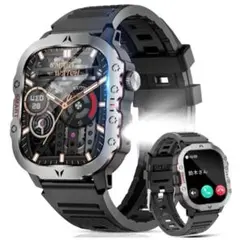 軍用規格 2.0インチ大画面 スマートウォッチ Bluetooth5.3通話機能