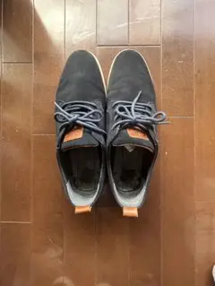 CLAE ネイビー スエード レースアップスニーカー