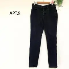 アプトナイン　スキニーパンツ　黒　M　無地　シンプル　1337