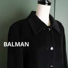 【美品】BALMAN バルマン アンゴラ ウール ロングコート 9 黒