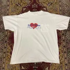 90s シングルステッチ USA製 ハート 心電図 アート 病院 ポケ T