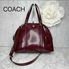 コーチ COACH ショルダーバッグ ハンドバッグ 2way ワインカラー