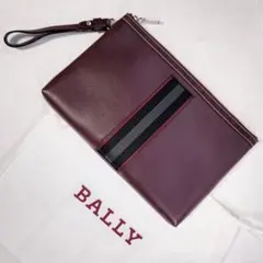 BALLYバリーHartlandレザー本革クラッチハンドバッグ赤ワインレッド