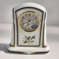 新品未使用　置時計　有田焼き　エミュエール　磁器置時計　リズム時計 RHYTHM 置き時計 エミュエールR22 有田焼磁器枠