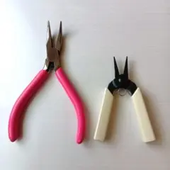 ビーズアクセサリー用小型工具　手芸用小型ペンチ　やっとこ　ニッパー　2点