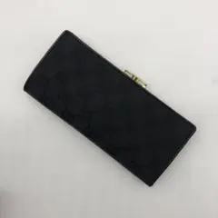 【希少】デザイン グッチ ガマ口 長財布 GG柄 ゴールド金具