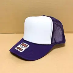 OTTOメッシュキャップ☆白紫ハーフ☆ツートンパープル！