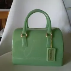 美品 FURLA キャンディバッグ ライトグリーン