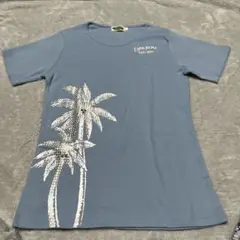 水色 半袖Tシャツ パームツリー デザイン