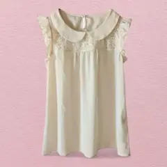 美品【PEYTON PLACE】ノースリーブ シフォン ブラウス 肩フリル