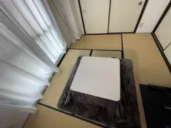 ホワイト正方形こたつ　掛け敷布団つき