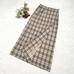 極美品　バーバリーロンドン　ラップスカート　ロング　巻き　メガチェック　Aライン