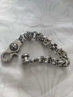 ファンシークロス シルバー装飾リンクブレスレット 約21cm