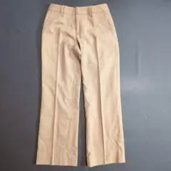 【オフオン】スラックス (36) ベージュ ウール混 ストレートパンツ 無地