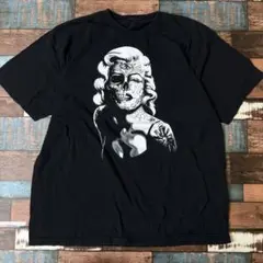 ビンテージ 古着 マリリンモンロー ドクロ メンズ 半袖tシャツ 黒 XL