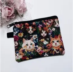 【新品】猫柄ポーチ(小) ②