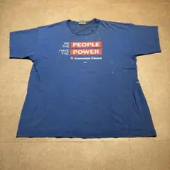 Unknown 半袖　tシャツ　青　ブルー USA製　メッセージ　XL