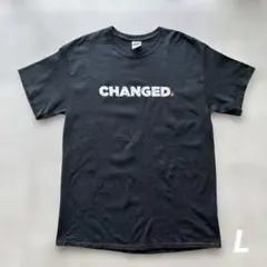 アメリカ古着半袖Tシャツ"CHANGED"ブラック BLACK 黒 L アメカジ