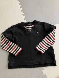 BURBERRY 長袖カットソー 黒/ストライプ
