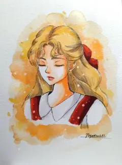 手描きイラストB6　コピック・水彩画『ヘレン・ケラー』