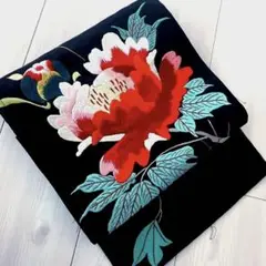 アンティーク名古屋帯 刺繍 大輪花柄 大正ロマン 正絹 No.20