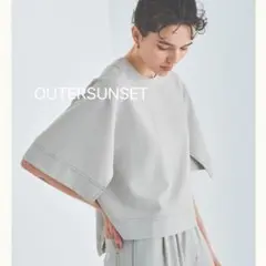 極美品　OUTERSUNSET 配色ステッチブラウス　Tシャツ　トップス