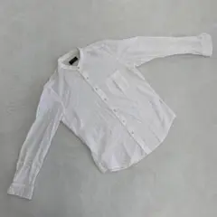 MEN'S BIGI シャツ ホワイト 長袖 コットン 無地 ポケット付き F