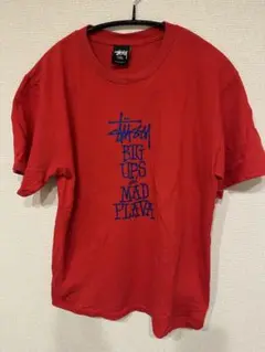 STÜSSY 赤 Tシャツ Sサイズ BIG UPS MAD FLAVA