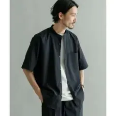 URBAN RESEARCH トロウール バンドカラーシャツ L ネイビー 新品