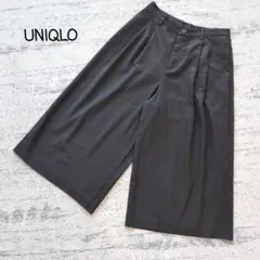 ユニクロ ✿ ワイドフレアパンツ ガウチョ パンツ 黒 M シンプル オフィス